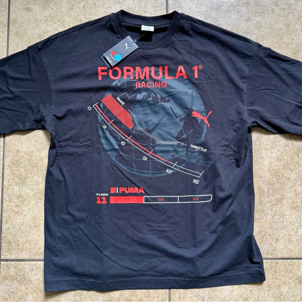 Formula 1 Racing PUMA Shirt Black Size Men’s Large F1 Tee New FAST SHIPPING